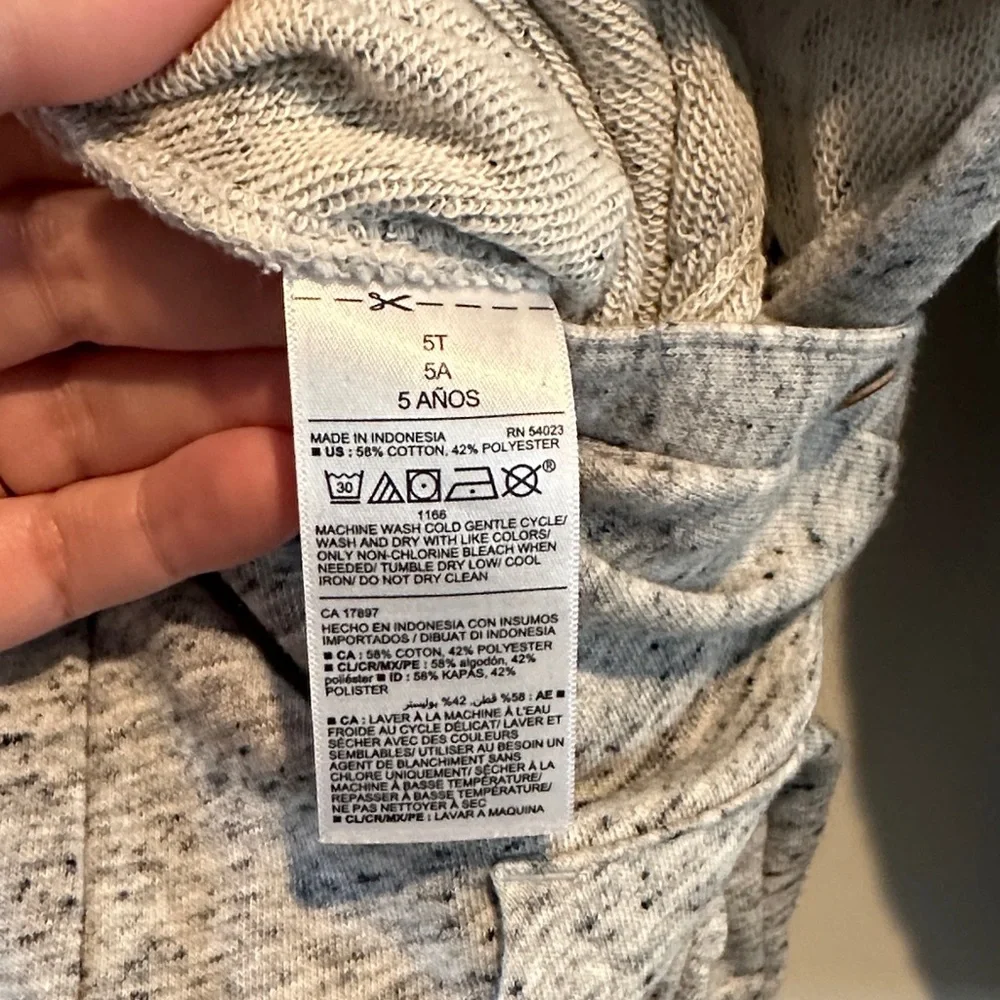 Old Navy 5T Heathered Gray Long Sleeve‎ Knit Romper